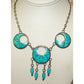 VTG Zuni Frank Vacit Inlay Turquoise Dangle Necklace 