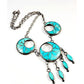 VTG Zuni Frank Vacit Inlay Turquoise Dangle Necklace 