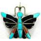 VTG Zuni Howard Esalio Butterfly Pin Pendant Turquoise Jet 