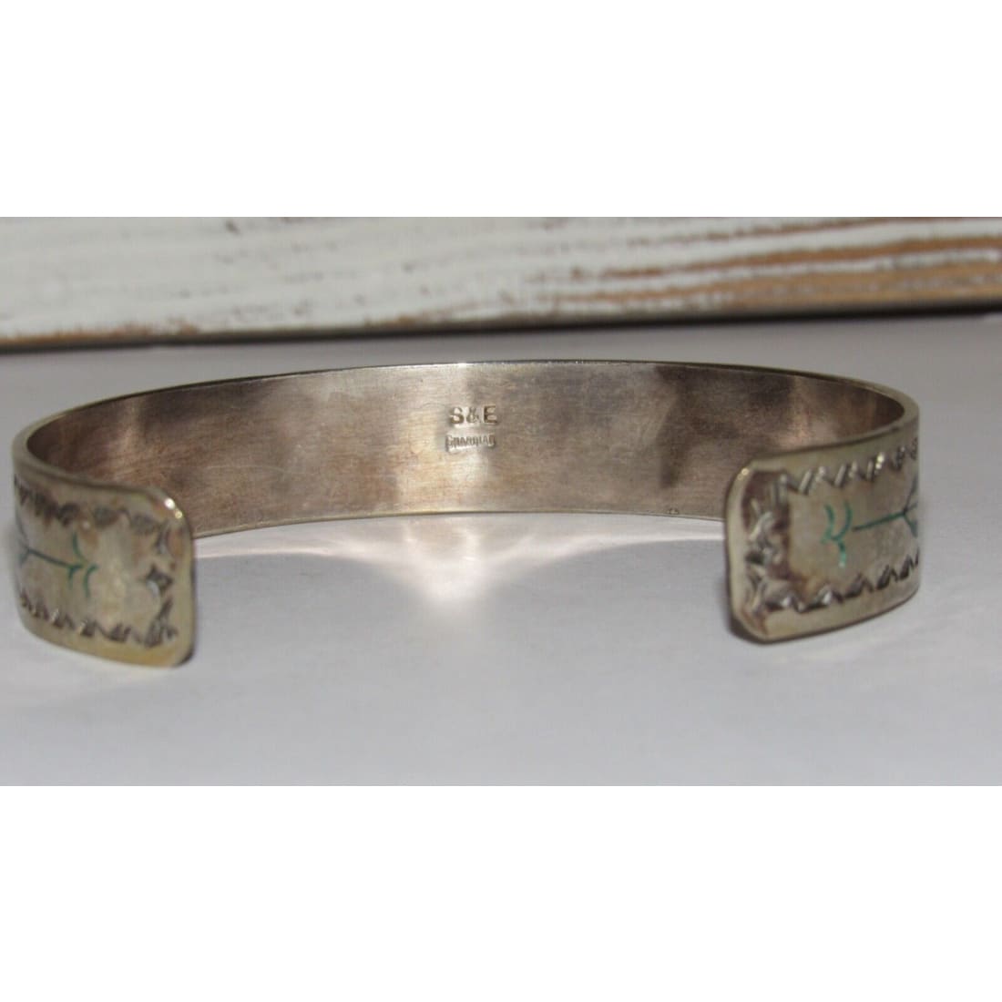 VTG Zuni Inlay Hummingbird Cuff Bracelet Sterling Silver 