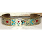 VTG Zuni Inlay Hummingbird Cuff Bracelet Sterling Silver 