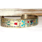 VTG Zuni Inlay Hummingbird Cuff Bracelet Sterling Silver 
