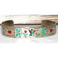 VTG Zuni Inlay Hummingbird Cuff Bracelet Sterling Silver 