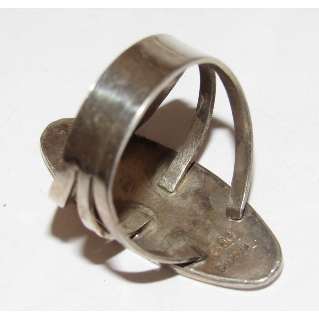 VTG Zuni Inlay Hummingbird Ring Size 8 Sterling Silver Sammy