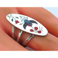 VTG Zuni Inlay Hummingbird Ring Size 8 Sterling Silver Sammy