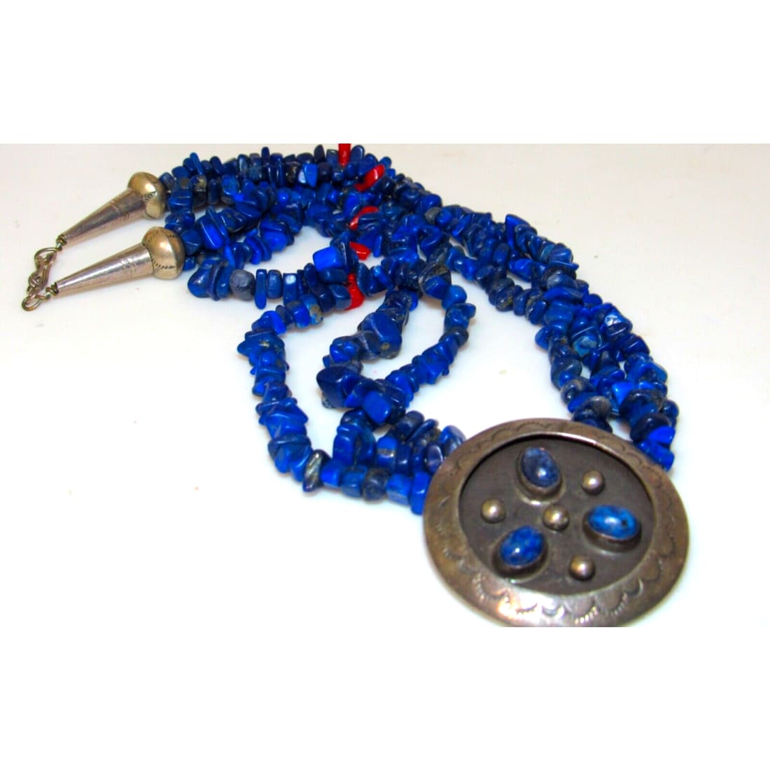VTG Zuni Lapis Necklace with Pendant Sterling Silver Raymond