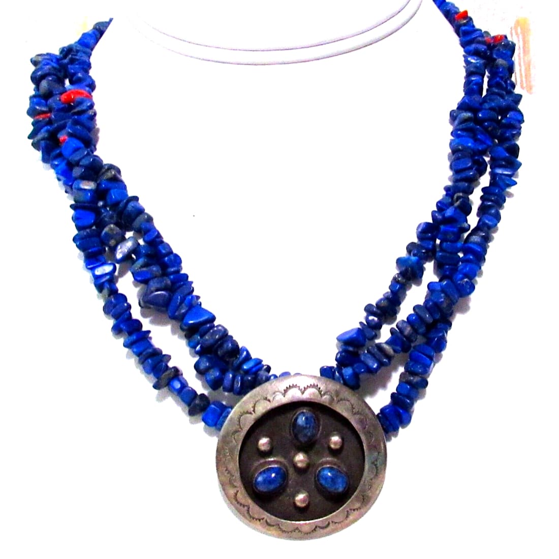 VTG Zuni Lapis Necklace with Pendant Sterling Silver Raymond