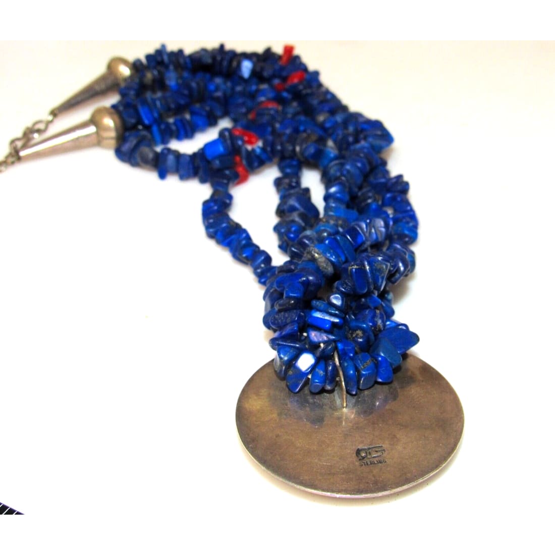 VTG Zuni Lapis Necklace with Pendant Sterling Silver Raymond
