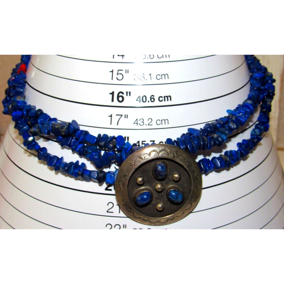 VTG Zuni Lapis Necklace with Pendant Sterling Silver Raymond