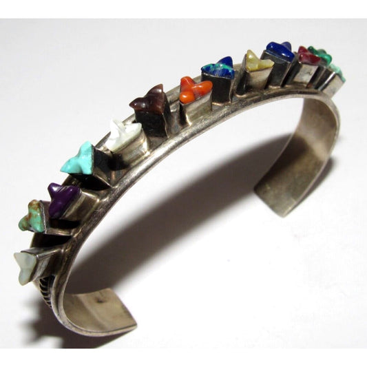 VTG Zuni Lloyd Tsalabutie Multi Stone 3D Sterling Silver 