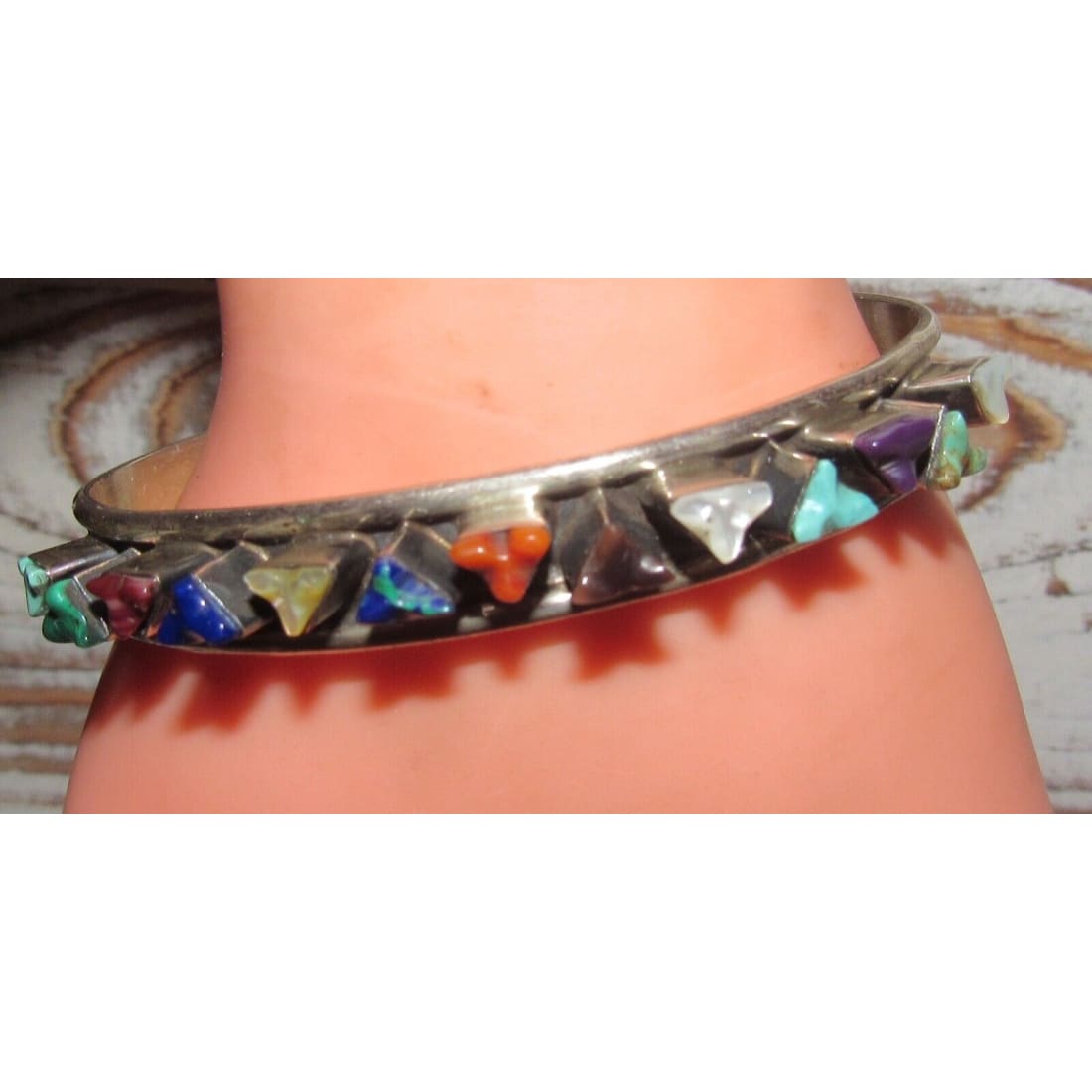 VTG Zuni Lloyd Tsalabutie Multi Stone 3D Sterling Silver 