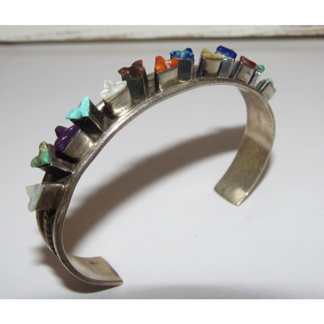 VTG Zuni Lloyd Tsalabutie Multi Stone 3D Sterling Silver 