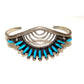 VTG Zuni Petit Point Turquoise Cuff Bracelet Sterling Silver
