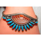 VTG Zuni Petit Point Turquoise Cuff Bracelet Sterling Silver