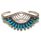 VTG Zuni Petit Point Turquoise Cuff Bracelet Sterling Silver