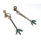 VTG Zuni Petit Point Turquoise Dangle Earrings Sterling 