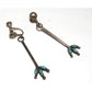 VTG Zuni Petit Point Turquoise Dangle Earrings Sterling 