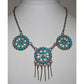 VTG Zuni Sleeping Beauty Turquoise Necklace Sterling Silver 