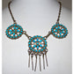VTG Zuni Sleeping Beauty Turquoise Necklace Sterling Silver 