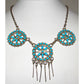 VTG Zuni Sleeping Beauty Turquoise Necklace Sterling Silver 