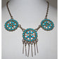 VTG Zuni Sleeping Beauty Turquoise Necklace Sterling Silver 