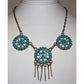 VTG Zuni Sleeping Beauty Turquoise Necklace Sterling Silver 