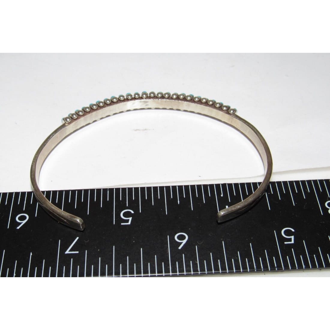 VTG Zuni Sleeping Beauty Turquoise Snake Eye Cuff Bracelet