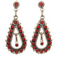VTG Zuni Snake Eye Coral Dangle Earrings Sterling Silver Native American Native American