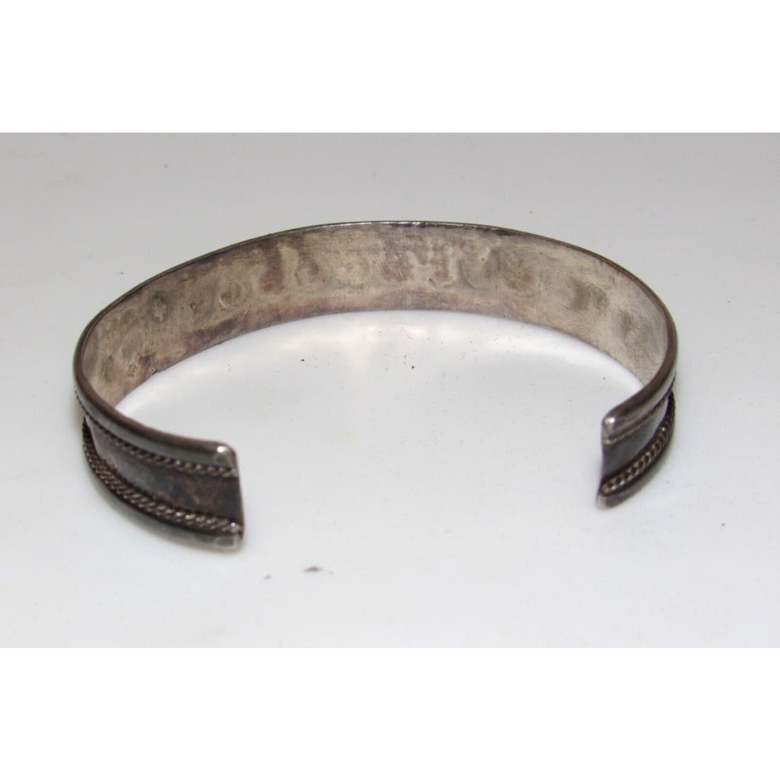 VTG Zuni Snake Eye Turquoise Cuff Bracelet Sterling Silver 