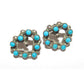 VTG Zuni Snake Eye Turquoise Heart Earrings Sterling Silver 