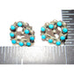 VTG Zuni Snake Eye Turquoise Heart Earrings Sterling Silver 