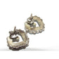 VTG Zuni Snake Eye Turquoise Heart Earrings Sterling Silver 