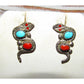 VTG Zuni Snake Stud Earrings Sterling Silver Turquoise Nieto