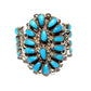VTG Zuni Turquoise Cluster Ring Sz 6 Sterling Silver Native 