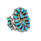 VTG Zuni Turquoise Cluster Ring Sz 6 Sterling Silver Native 