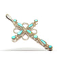VTG Zuni Turquoise Cross Pendant Sterling Silver Native 