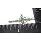 VTG Zuni Turquoise Cross Pendant Sterling Silver Native 