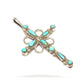 VTG Zuni Turquoise Cross Pendant Sterling Silver Native 