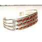 Zuni Coral Needlepoint Cuff Bracelet Sterling Silver Connie 