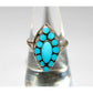 Zuni Dishta Inlay Ring Size 8 Sterling Silver Silver Sleeping Beauty Mine Turquoise Signed Vintage Native American The Southwestern Style Gallery