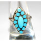 Zuni Dishta Inlay Ring Size 8 Sterling Silver Silver Sleeping Beauty Mine Turquoise Signed Vintage Native American The Southwestern Style Gallery