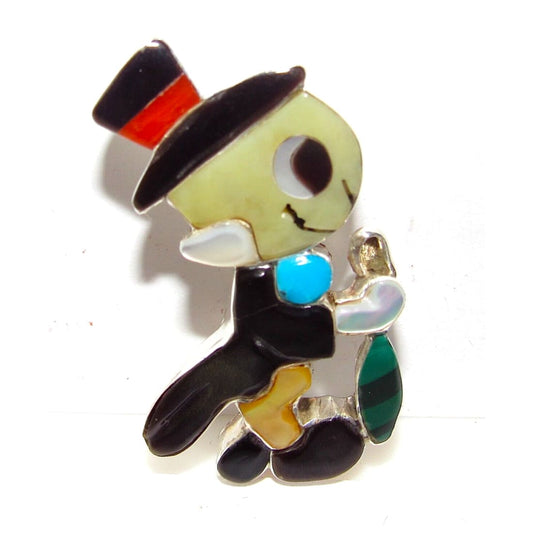 Zuni Jiminy Cricket Pin Pendant Paula Leekity Sterling