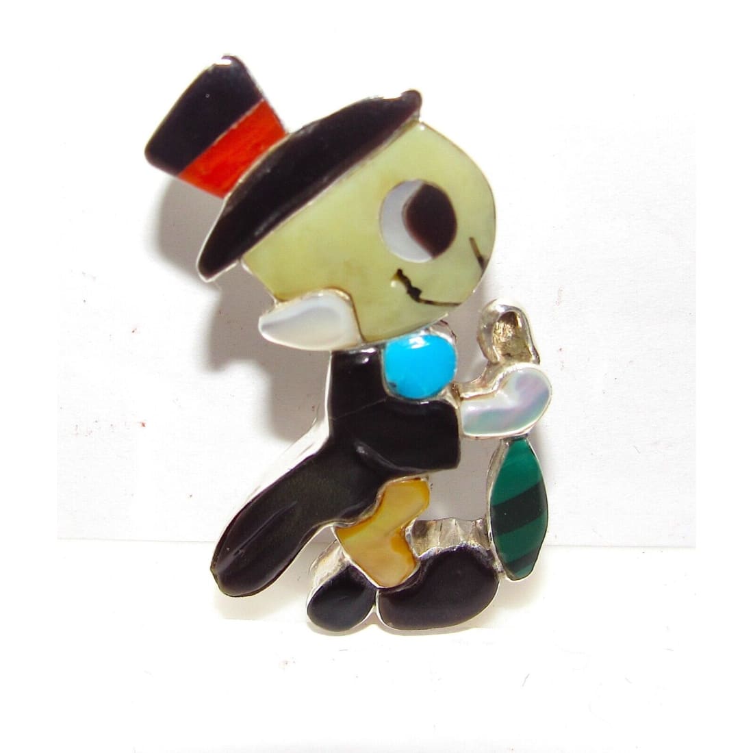 Zuni Jiminy Cricket Pin Pendant Paula Leekity Sterling