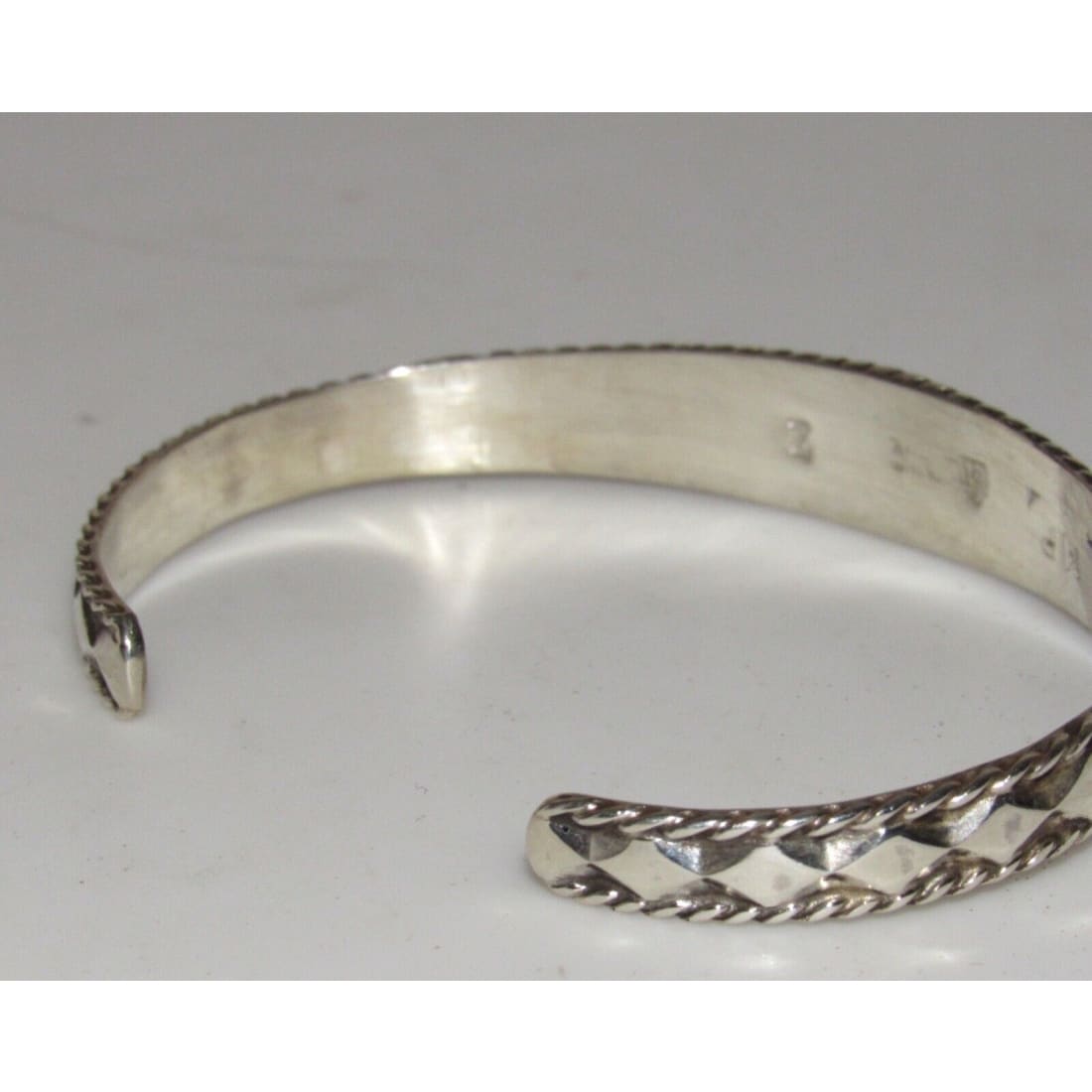 Zuni Opal Bracelet Inlay Sterling Silver Stacker Cuff M. 