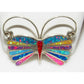 Zuni Opal Inlay Butterfly Pin Pendant Sterling Silver Native