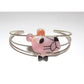 Zuni Pink Panther Character Inlay Bracelet Sterling Silver 