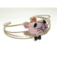 Zuni Pink Panther Character Inlay Bracelet Sterling Silver 