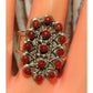 Zuni Snake Eye Coral Ring Size 8 Sterling Silver Native 