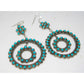 Zuni Snake Eye Turquoise Dangle Earrings Sterling Silver 