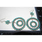 Zuni Snake Eye Turquoise Dangle Earrings Sterling Silver 